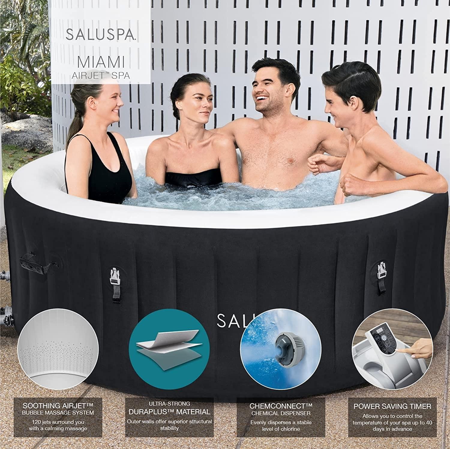 Bestway Saluspa Miami Inflatable Hot Tub 4 Person Airjet Spanull