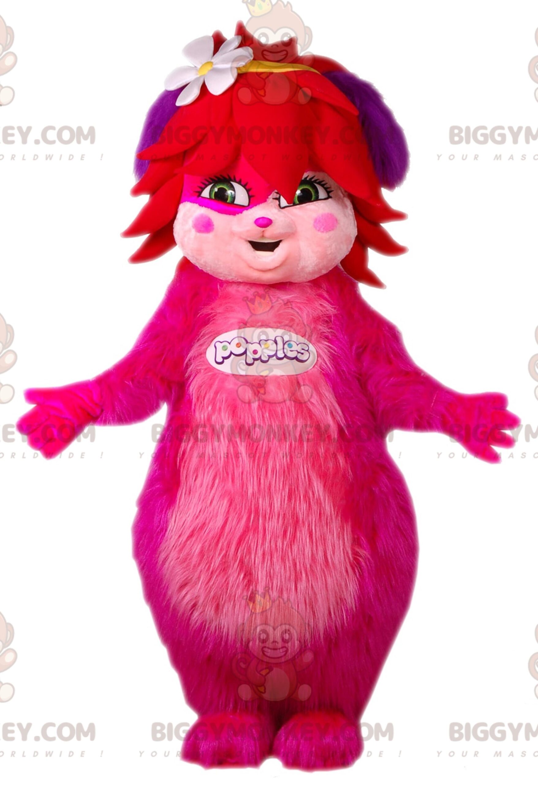 BIGGYMONKEY™ Pink Hairy Female Popples Mascot Costume. pink creature ...