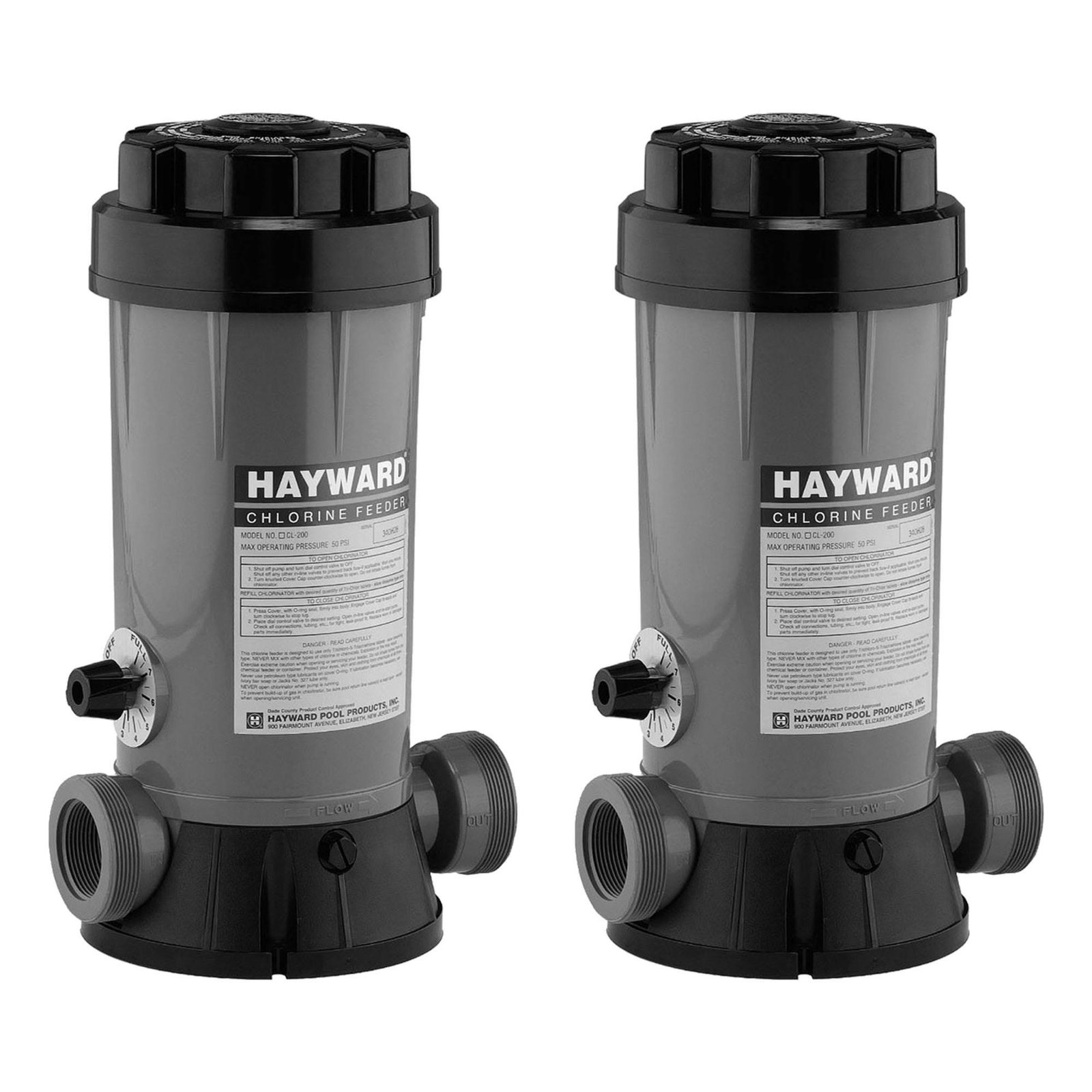 Hayward CL2002S Auto Pool In-Line Chemical Trichlor Chlorine Feeder (2