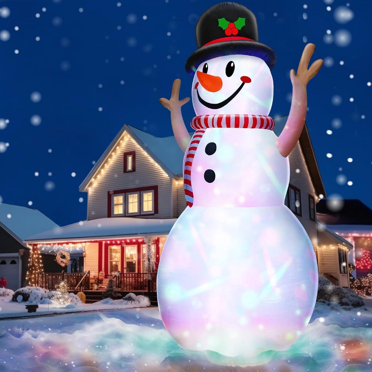 [ Rotating Colorful Magic Lights ] 14 Ft Giant Christmas Inflatable