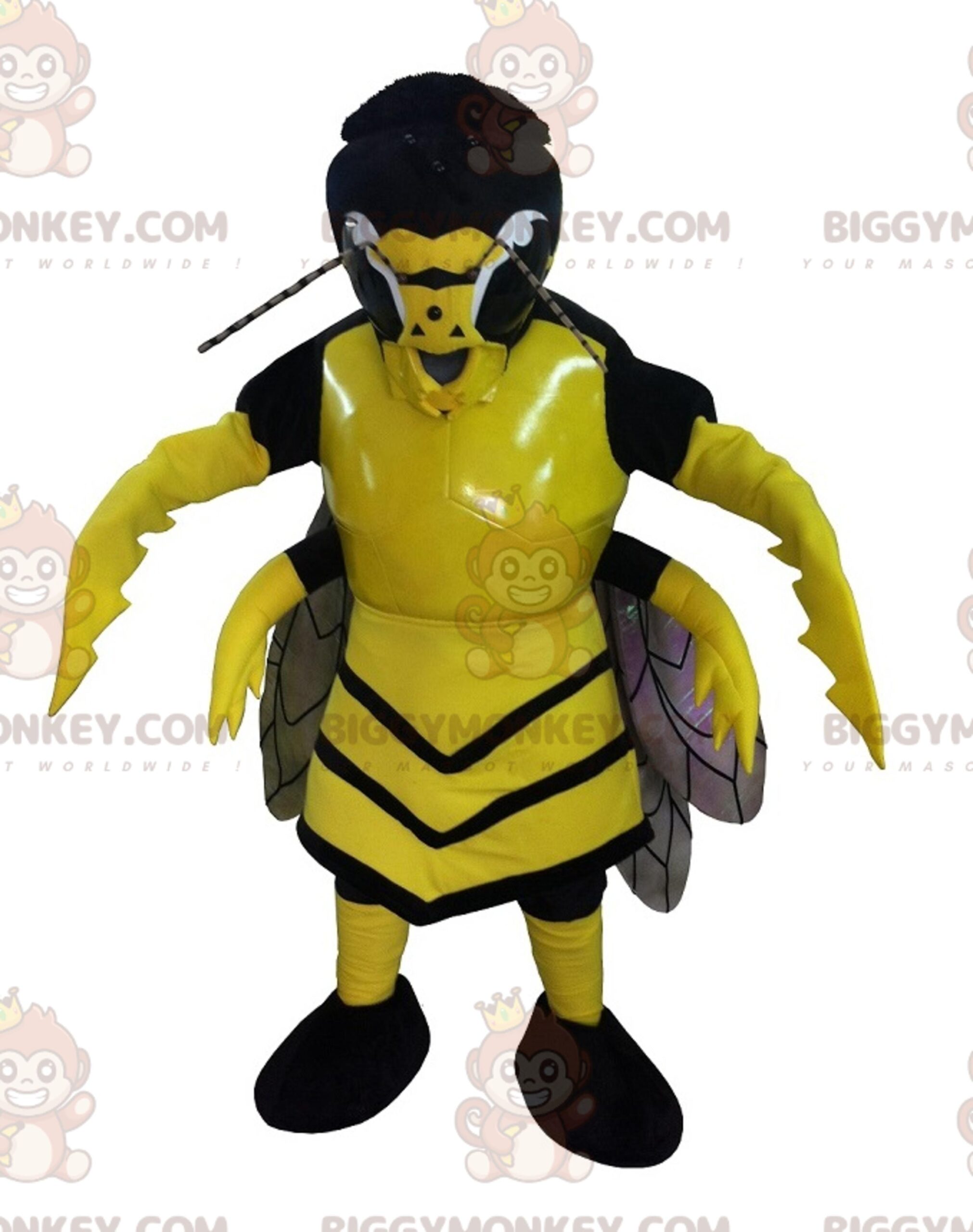 Scary Yellow and Black Wasp Hornet BIGGYMONKEY™ Mascot Costume – Diikon